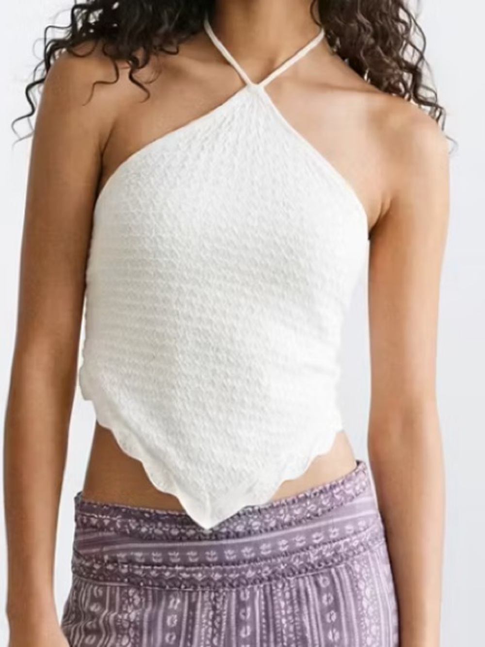 Mango Cream Knit Top HALTER TOP WITH OPEN BACK 8653